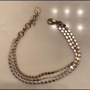 Lucky brand two toned three strand bracelet